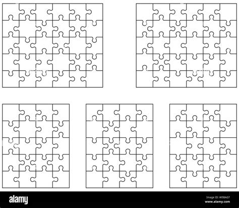 Ilustraci N Vectorial De Diferentes Rompecabezas Blanco Piezas