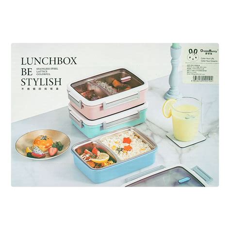 Order Stainless Steel Lunch Box, 2 Compartments, 1200ml, Black, 10.5 (W) x 16.5cm (H) x 5cm (D ...