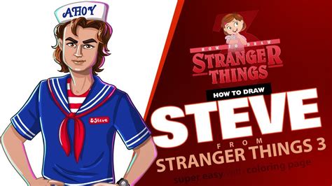 How To Draw Steve Stranger Things 3 Super Easy With Coloring Page