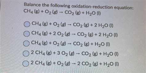 Solved Balance The Following Oxidation Reduction Equatio