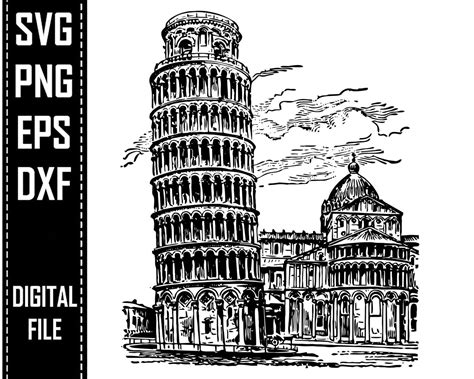 Tower Of Pisa Svg Italy Vector World Landmark Cricut Cameo Etsy