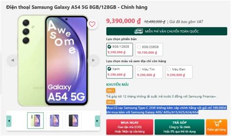 Mãnh Hổ Tầm Trung Galaxy A54 5g đốt Cháy Thị Trường Với ưu đãi Kép Sau Tết Ngon Bổ Rẻ Hơn Iphone 11