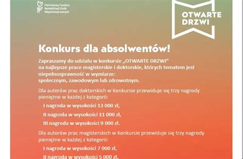 Konkurs Otwarte Drzwi Na Najlepsze Prace Magisterskie I Doktorskie