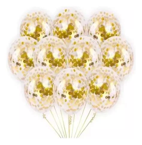 Globos Transparentes Cristal Con Confeti Metalizado Mercadolibre