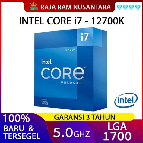 Jual Processor Intel Core I7 12700k 50 Ghz Lga 1700 Alder Lake Box