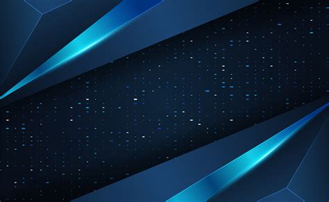 Shiny Dark Blue Shape Overlap Background Technology And Futuristic