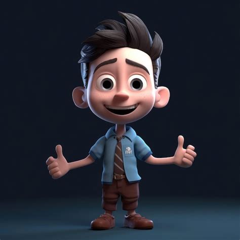 Premium Photo D Boy Happy Cartoon D Render