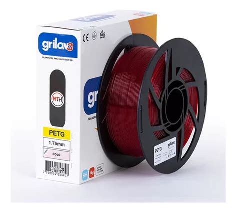 Filamento D Petg Grilon Pet G Kg Impresora D Color Rojo Clear