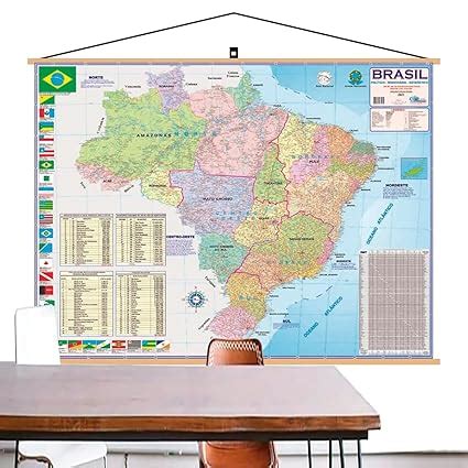 Mapa Brasil Brasil Pol Tico E Rodovi Rio Banner Laminado Pronto Para