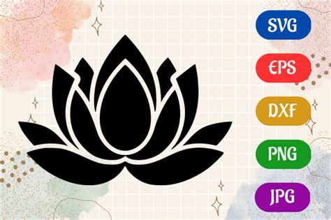 Lotus Flower | Black and White Logo Graphic by Creative Oasis ...