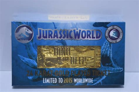 Jurassic Park K Gold Plated Jurassic World Mosasaurus Ticket Limited