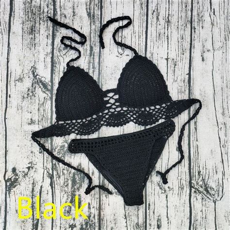 Hand Crochet Bikini Set Women Push Up Sexy Bra Ubuy India