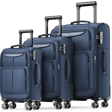 Luggage Sets 3 Piece Softside Expandable Lightweight Durable Suitcase ...