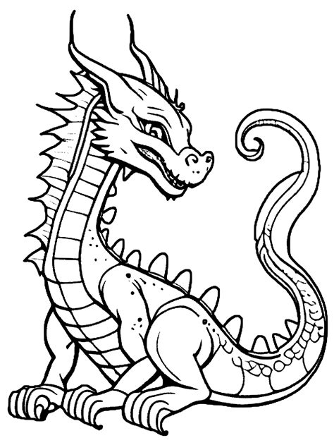 Dragon Coloring Page · Creative Fabrica