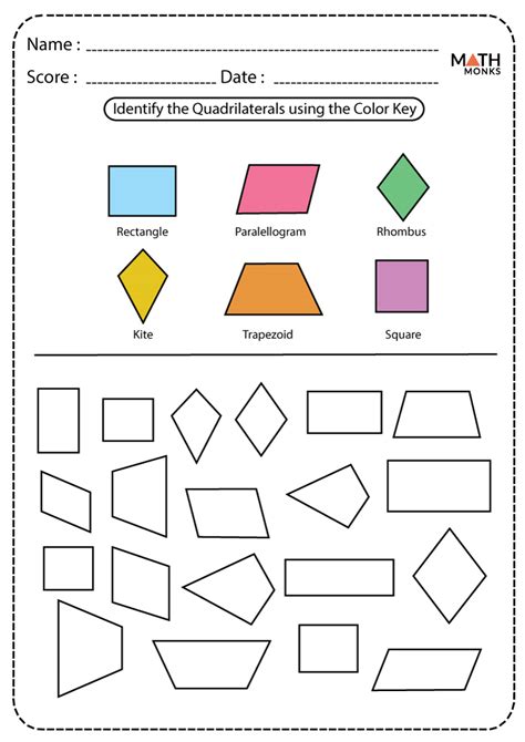 Types Of Quadrilaterals Worksheet Martin Lindelof