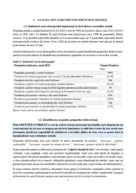 Proiect Plan Strategic De Dezvoltare A Serviciilor Sociale N Satul