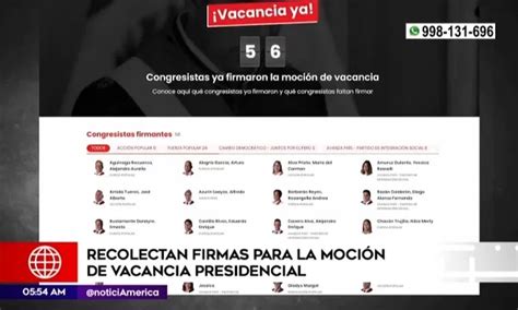 Recolectan firmas para la moción de vacancia presidencial