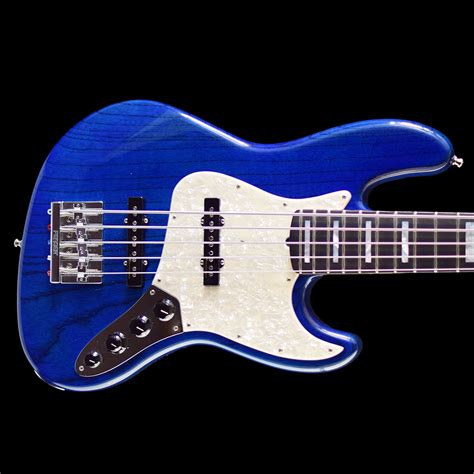 Fender Custom Shop Custom Classic Jazz Bass V Trans Blue 2016 Pre Owned Bass Direct