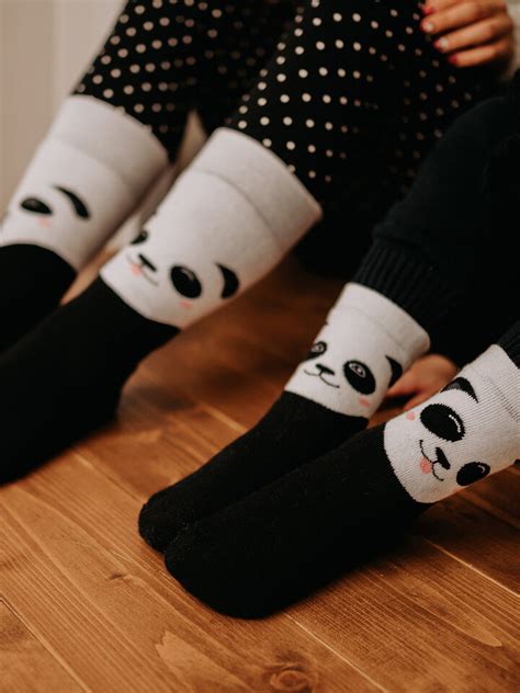 Chaussettes Chaudes Rigolotes Pour Enfants Panda Joyeux Dedoles