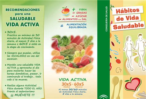 Hábitos De Vida Saludable Tríptico Promoción De La Salud En El Lugar