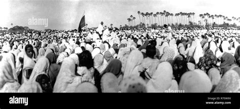 Mahatma Gandhi preaching the breach of salt law, salt satyagraha, India ...