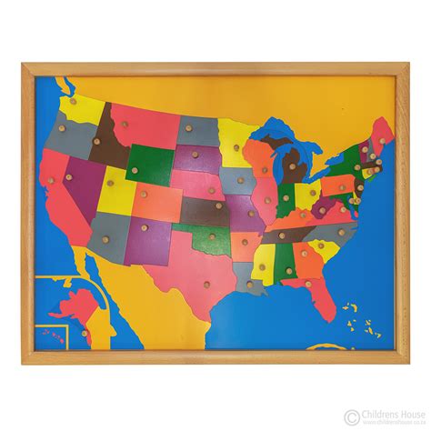 United States Puzzle Map Childrens House Montessori Materials