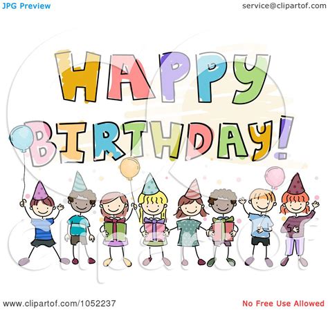 Royalty-Free Vector Clip Art Illustration of a Happy Birthday Greeting ...