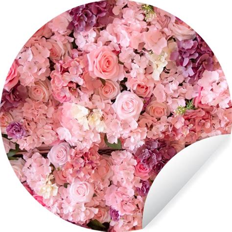 Wallcircle Muurstickers Behangcirkel Bloemen Roze Rozen