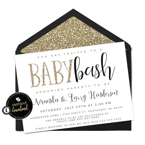 Baby Bash Baby Shower Invitation Co Ed Baby Shower Etsy