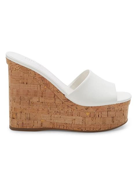 Guess Cork Wedge Sandals In White Lyst