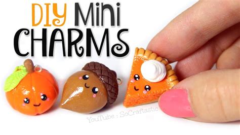 Diy Polymer Clay Mini Charms For Fall How To Socraftastic Youtube