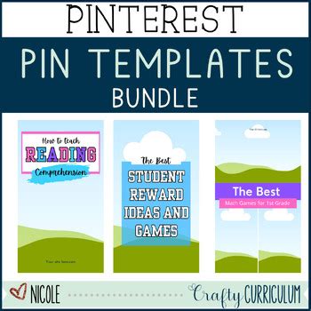 Pinterest Pin Templates For Tpt Sellers Canva Templates Bundle