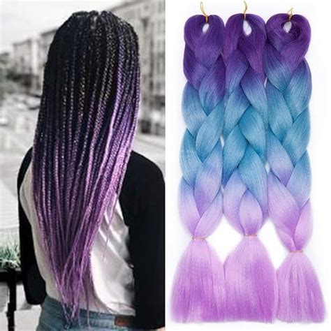 Tess Braids Extensions Blau Cm Jumbo Braids Kunsthaar Zum