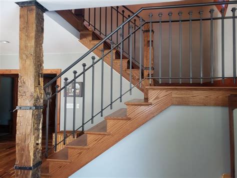 Amish Staircase Railing And Barn Beam