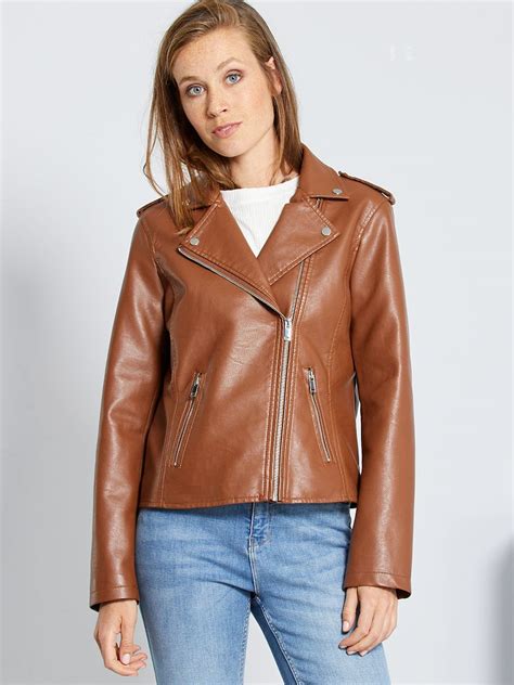 Blouson Style Motard Camel Kiabi