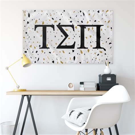 Tau Sigma Pi Terrazzo Gold Sorority Flag Greek Banner Custom Wall Flag Designergreek2