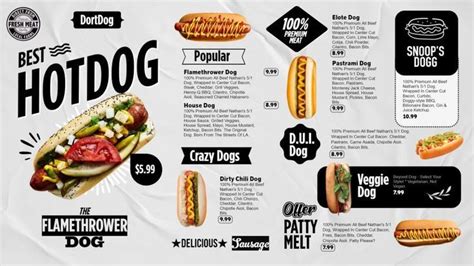 Hot Dog Menu | Hot dogs, Gourmet hot dogs, Food expo