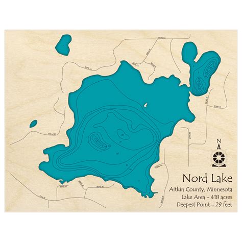 Nord Lake 3d Custom Wood Map Lake Art Llc