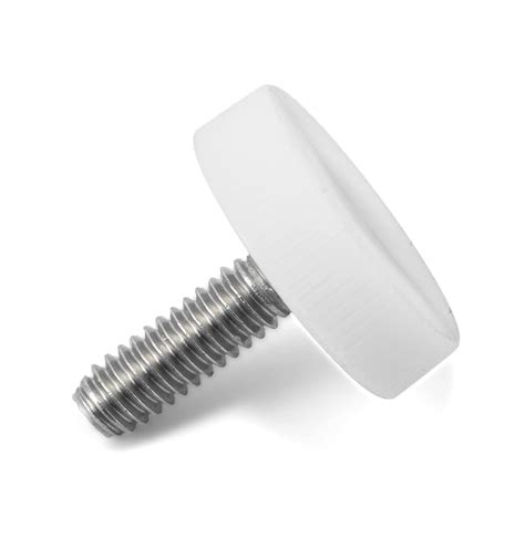 X Thumb Screw Stainless Steel White Knurled Round