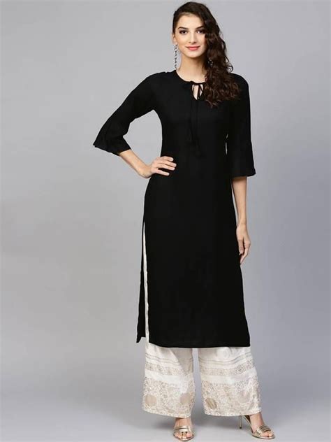 Indian Traditional Solid Casual Black Color Women Fashion Etsy In