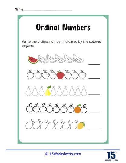 Ordinal Numbers Worksheets 15