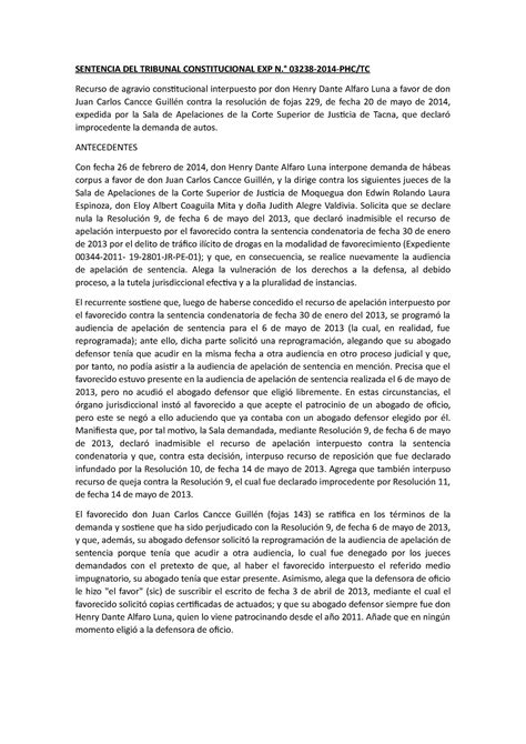 Sentencia Del Tribunal Constitucional Exp N Sentencia Del Tribunal Constitucional Exp N