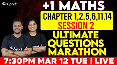 Plus One Maths Public Exam Ultimate Questions Marathon Chapters