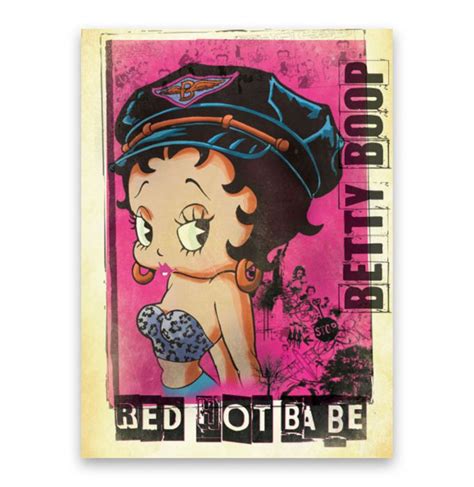 Betty Boop Red Hot Babe Embossed Metal Sign 43 X 31 Cm