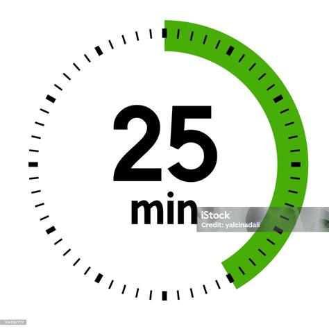 25 Minutes Concept Of Time Timer Clock Illustration Vector Stock