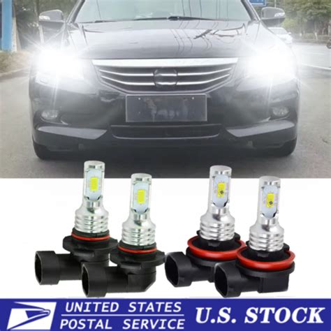 For Honda Accord 2008 2017 4x White LED Headlight High Low Beam Bulbs