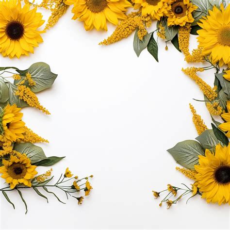 Premium AI Image | Sunflower border white background