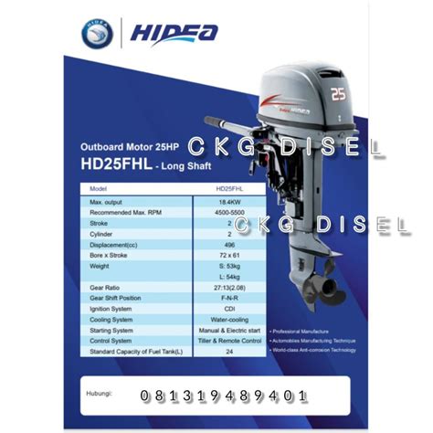 Jual Mesin Tempel Perahu Outboard Hp Hidea Hd Fhl Shopee Indonesia