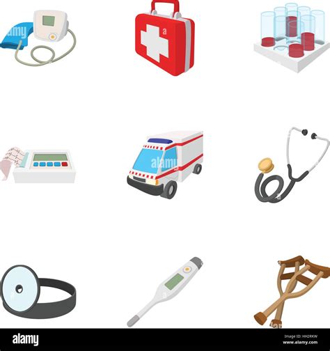 Diagnosis Icons Set Cartoon Style Stock Vector Image And Art Alamy