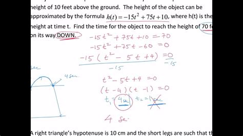 Algebra Application Of Factorable Polynomial Equations Word Problems